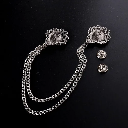 Vista 4 de ROFARSO Elegancia vintage Broche de cadena con doble diamantes de imitación con cuello de lágrima de ROFARSO