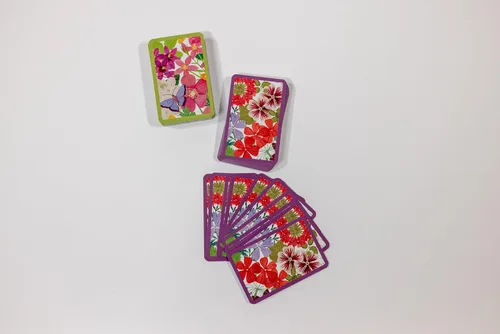 Vista 3 de Caspari Naipes Jumbo Bridge – Halsted Floral, 2 mazos, cartas de tamaño puente en caja de regalo, tipo jumbo, elegante diseño botánico