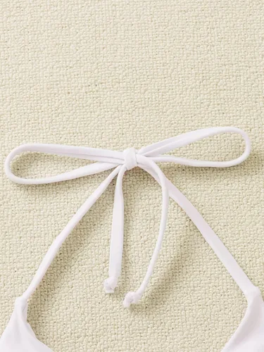 Vista 5 de SOLY HUX Traje de baño sexy para mujer con cuello halter y triángulo con lazo en la espalda
