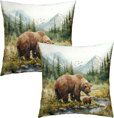 Vista 240 de Giwawa Juego de 2 fundas de almohada decorativas con diseño floral de girasol de 16 x 16 pulgadas, fundas de cojín decorativas para el hogar, sofá