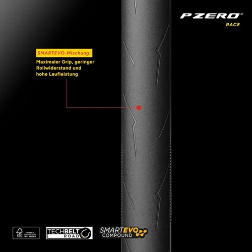 Vista 4 de Pirelli P-Zero Race Folding Road Bike Tyre, 700 x 26c, Black
