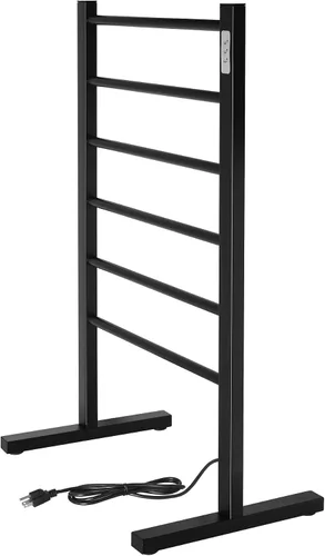 Vista 14 de Ibiza Freestanding Towel Warmer, Black, Plug-in, 6 Bars
