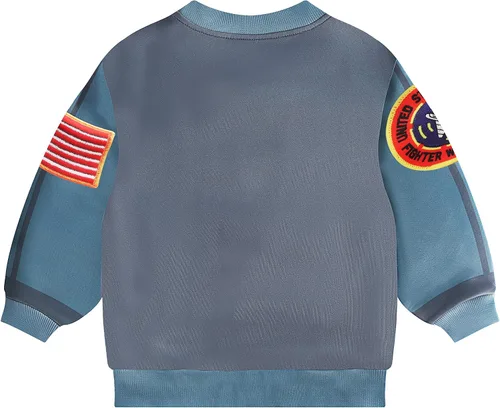 Vista 7 de Disfraz de pistola de combate de aviador chaqueta de bombardero para niños sudadera con capucha de personajes de película piloto volador cosplay