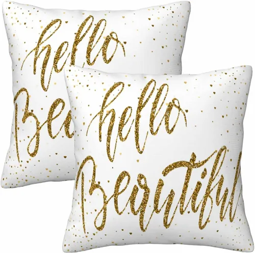 Vista 20 de Juego de 2 fundas de almohada de panal de abeja de 18 x 18 pulgadas, color amarillo miel, abstracto, fundas de almohada cuadradas de terciopelo