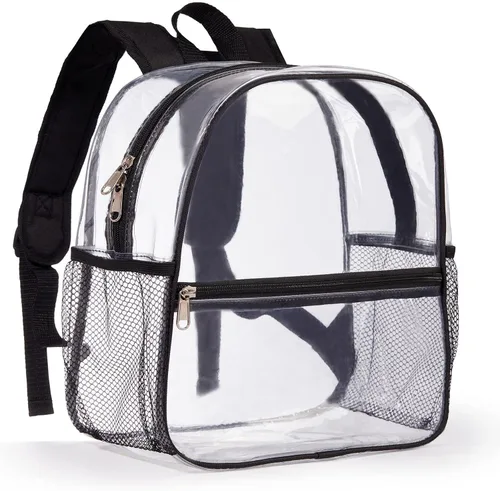 Vista 3 de Mochila transparente de 12 x 12 x 6 pulgadas, Negro