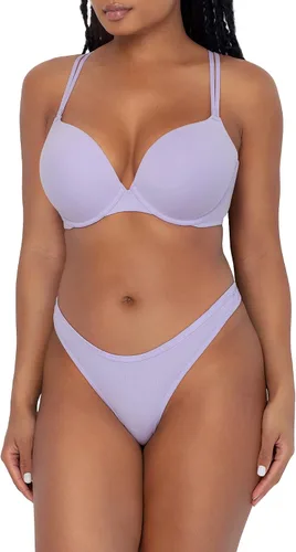 Vista 3 de Smart & Sexy Tanga cómoda de algodón de pierna alta para mujer, paquete de 2