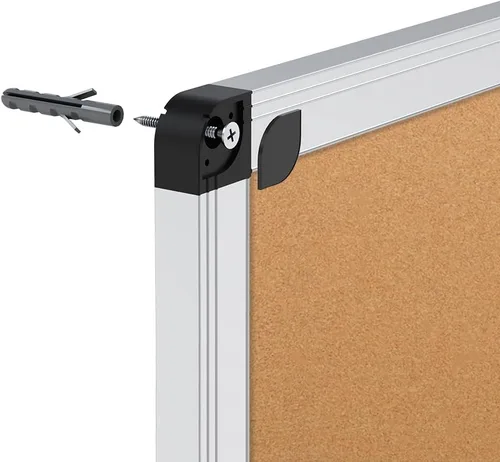 Vista 4 de VIZ-PRO Tablero de anuncios de corcho, 48 X 24 pulgadas, marco de aluminio plateado