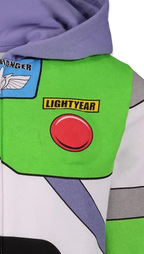Vista 8 de Disney Pixar Toy Story Buzz Lightyear Sudadera con capucha de forro polar iTalk con cremallera para niños pequeños a grandes, Rojo