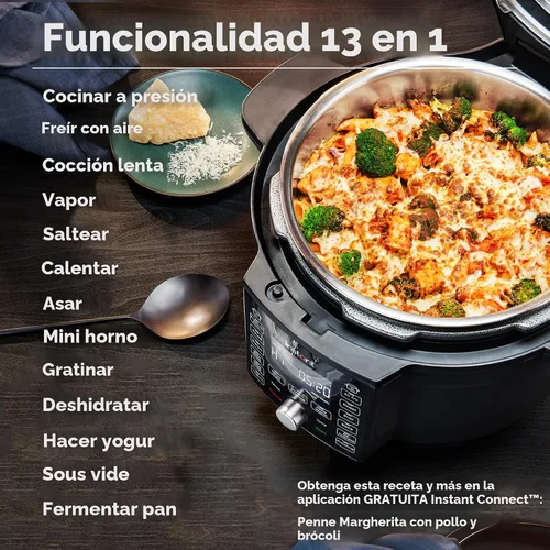 Vista 4 de Instant Pot Duo Crisp Ultimate Lid, combo de freidora de aire y olla a presión 13 en 1, saltear, cocción lenta, hornear, vapor, calentar, asar