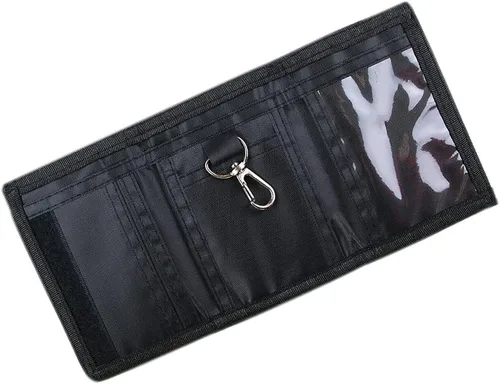 Vista 4 de NEICY Billetera de lona con bloqueo RFID para hombres y mujeres Carteras de camuflaje triple para deportes al aire libre con adhesivo mágico