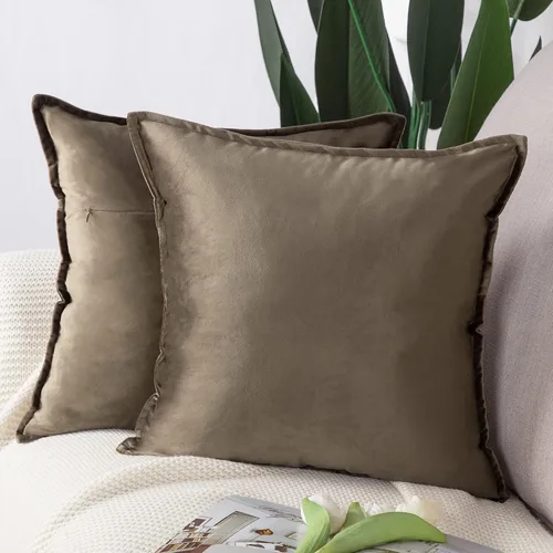 Vista 38 de MADIZZ Juego de 2 fundas de almohada decorativas de terciopelo súper suave con borlas, estilo de lujo, funda de almohada para sofá y dormitorio