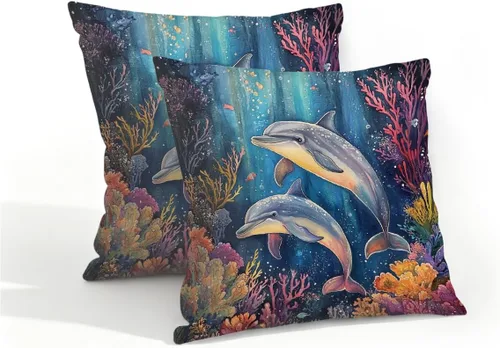 Vista 43 de Juego de 2 fundas de almohada impermeables para exteriores, 16 x 16 pulgadas, fundas de almohada decorativas de patio para muebles de jardín, sofá