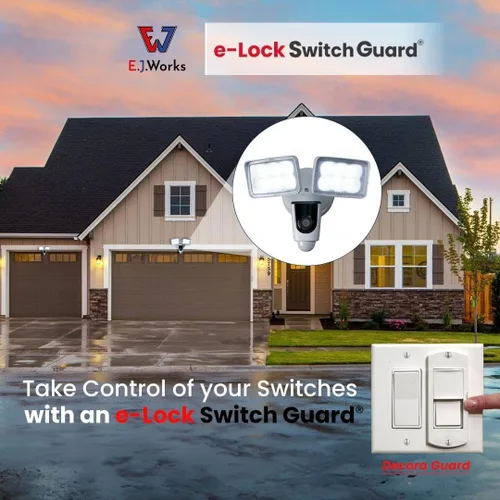 Vista 9 de eLock - Protector de interruptor para interruptores decorativos/basculantes, bloqueo de interruptor de luz a prueba de niños con botón