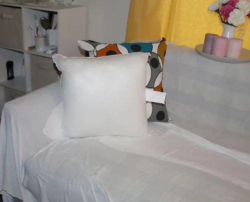Vista 7 de Mybecca Funda de almohada cuadrada hipoalergénica de poliéster, 18 x 18 pulgadas, color blanco