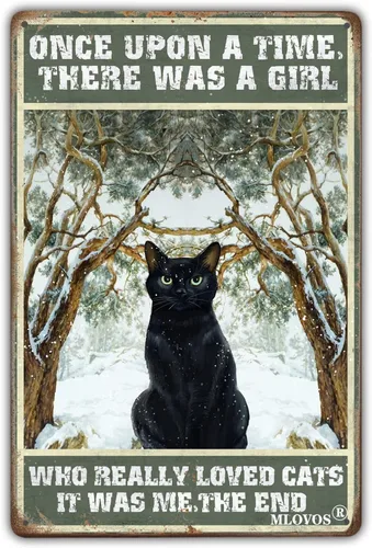 Vista 9 de Cartel de metal divertido de gato negro con texto en inglés «Let Me Pour You A Tall Glass of Get Over It»
