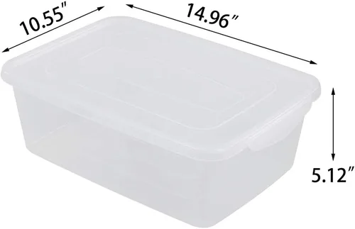 Vista 2 de Farmoon Contenedor de almacenamiento transparente de 14 cuartos de galón, contenedores de plástico con tapa, 4 paquetes