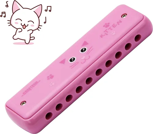 Vista 9 de Crafteem Armónica de blues colorida, clave de do para niños, niños pequeños, principiantes, instrumento musical de juguete con 10 agujeros y 20 tonos