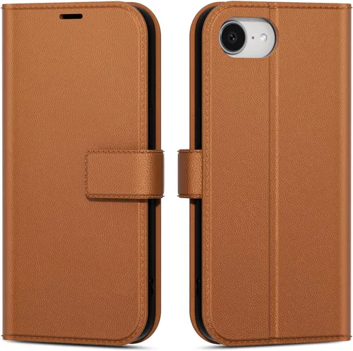 Vista 101 de oakxco Funda tipo cartera para iPhone SE 2022/2020/8/7 con soporte para tarjeta de crédito, funda magnética RFID delgada tipo libro con tapa