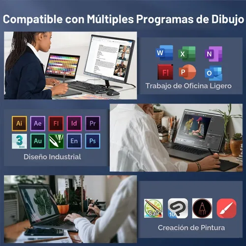 Vista 6 de UGEE S640 - Tableta de dibujo digital con 10 teclas de acceso rápido, tableta de 6.5 x 4 pulgadas con 8192 niveles de lápiz capacitivo sin batería