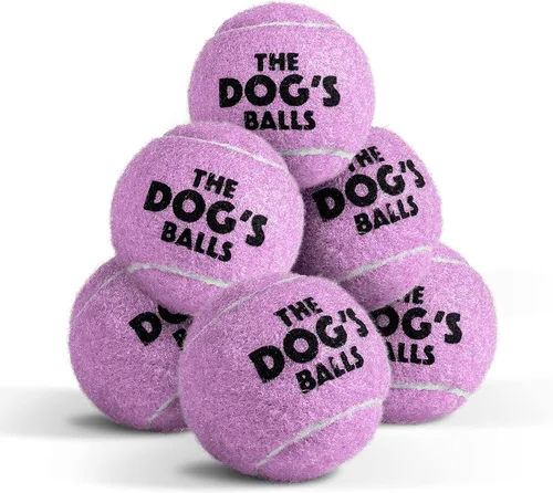 Vista 12 de The Little Dog's Balls - Pelotas de tenis para perros pequeños y cachorros, color azul, paquete de 6, pelotas de fieltro no abrasivas, núcleo