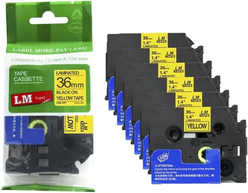 Vista 34 de 2/Pack LMe561 Premium 1.5" Black Print on Blue Label Tape, Compatible with Brother TZe-561 P-Touch Tape 36mm Laminated Replacement Label Tape.