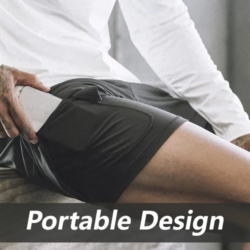 Vista 4 de JWJ Men's Running Athletic Workout Sports Mens 2 in 1 Shorts Breathable Gym Short for Men with Pocket