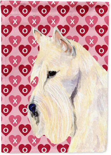 Vista 113 de Caroline's Treasures SS4484GF Bandera de jardín con diseño de bulldog inglés y corazones para el Día de San Valentín, bandera decorativa para patio