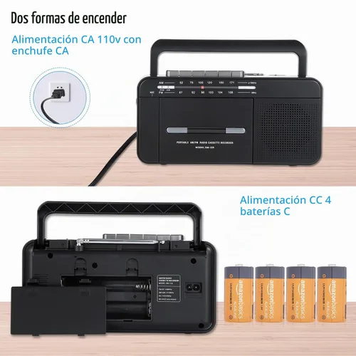 Vista 7 de SEMIER Boombox - Grabadora de cinta de casete de conversión MP3, radio AM FM, convertidor digital de casete a MP3, grabación USB, micrófono