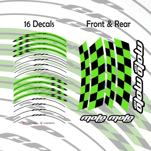 Vista 3 de MC MOTOPARTS Calcomanías de vinilo brillante para llantas de 17 pulgadas, compatibles con ZX-10R ZX-10RR ZX-6R ZX-6RR 636 Z900 Z1000 Z650 Ninja 400