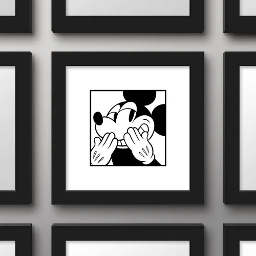 Vista 3 de Trends International Gallery Pops Disney Mickey Mouse - Póster artístico de pared de Mickey Expressions, 12 x 12 pulgadas, versión enmarcada