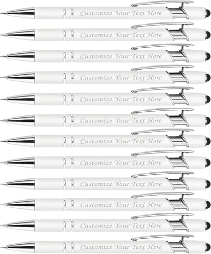 Vista 36 de Bolígrafos personalizados con punta de lápiz digital, bolígrafos grabados personalizados, bolígrafo de bola de tacto suave, bolígrafos con nombre