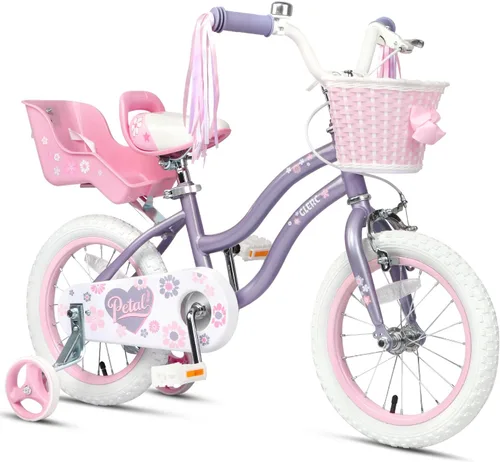 Vista 11 de Glerc Petal Girls Bike 12-18 Inch for Ages 2-9, Kids Bike with Training Wheels, Basket & Streamers, Princess Style Kids Bicycle, for Girls