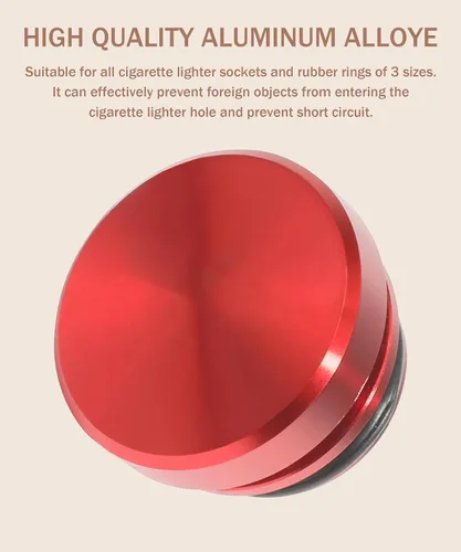 Vista 3 de YAKEFLY Cubierta Universal para Enchufe de Encendedor de Cigarrillos, Tapa de Cubierta de Aluminio para Enchufe de Encendedor de Cigarrillos, Piezas