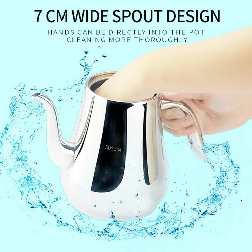 Vista 5 de SANQIAHOME Tetera de acero inoxidable con colador, tetera con infusor extraíble o filtro para hojas sueltas y bolsas de té, jarra de agua fría