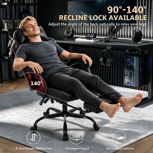 Vista 7 de Silla ergonómica para juegos con reposapiés, capacidad de 303