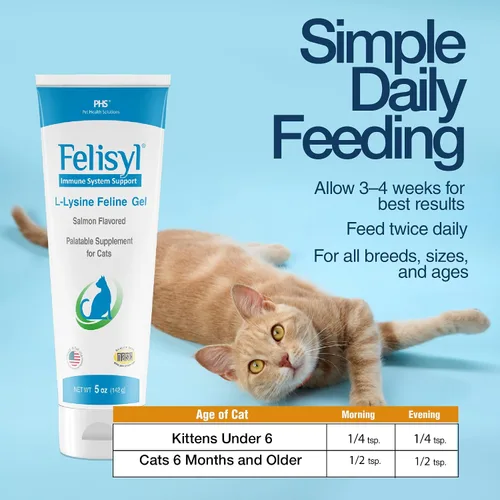 Vista 11 de Felisyl Gel de L-lisina para gatos y gatitos (5 onzas) – Sistema inmunológico, respiratorio y apoyo para la salud ocular. Reduce los estornudos