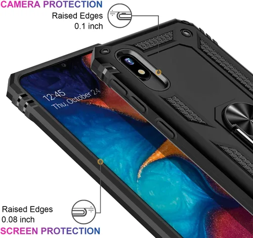 Vista 2 de IKAZZ Funda para Galaxy A10e con protector de pantalla, grado militar, a prueba de golpes, resistente, pasa prueba de caída de 16 pies con soporte