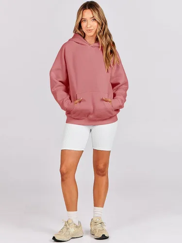 Vista 141 de ANRABESS - Sudaderas con capucha para mujer, sobre talla, de vellón de manga larga, modelo de 2024, para otoño