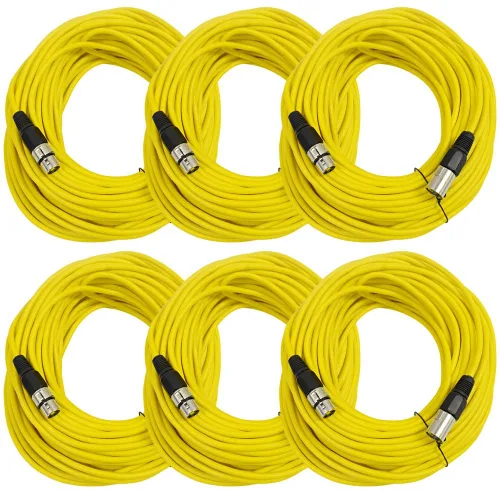 Vista 7 de SEISMIC AUDIO - SAXLX-2 - Paquete de 6 cables de conexión XLR macho a XLR hembra de 2 pies - Equilibrados - Cables de conexión de 2 pies