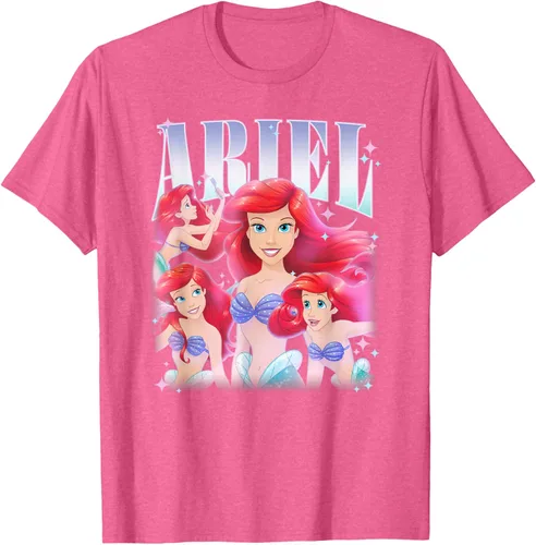 Vista 30 de Disney Camiseta de la princesa Ariel de la Sirenita Multi Pose, Negro