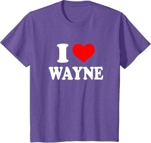 Vista 37 de Wayne - Camiseta I Heart Wayne - I Love Wayne, Negro, S