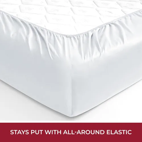 Vista 5 de Mellanni Protector de colchón impermeable – Protector de cama transpirable con bolsillo profundo de 21 pulgadas – Funda ultrasuave – Cubrecolchón