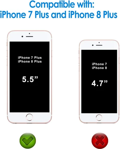Vista 2 de JETech Protector de pantalla para iPhone 8 Plus y iPhone 7 Plus, 5.5 pulgadas, película de vidrio templado, paquete de 3