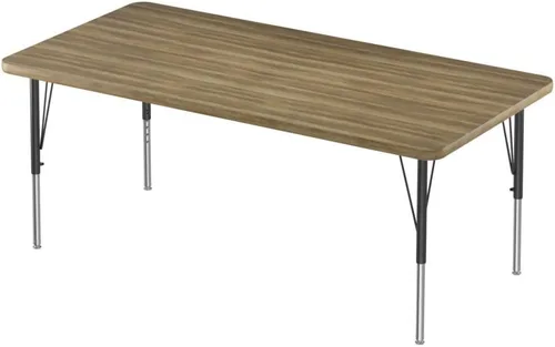 Vista 107 de Correll - Mesa rectangular de actividades para el aula de 24 x 36 pulgadas, altura ajustable (19-29 pulgadas), parte superior de nogal colonial
