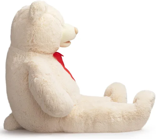 Vista 8 de HollyHOME Oso de peluche gigante de 5 pies con huellas grandes, regalo de San Valentín, 5 pies, color beige