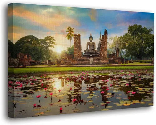 Vista 16 de SpiritualHands Lienzo decorativo para pared, diseño de lugares famosos del patrimonio mundial, carteles enmarcados escénicos, paisajes modernos, 01