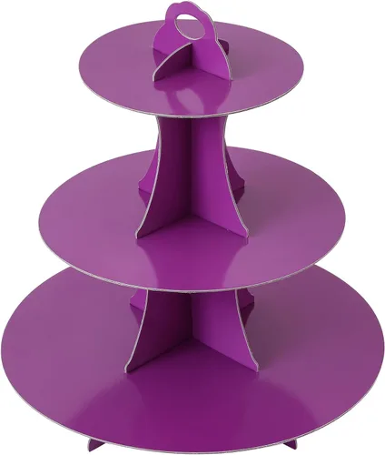 Vista 22 de Soleebee Soporte redondo de 3 niveles para cupcakes, torre de cartón para cupcakes, torre de soporte para pasteles de postre para decoración