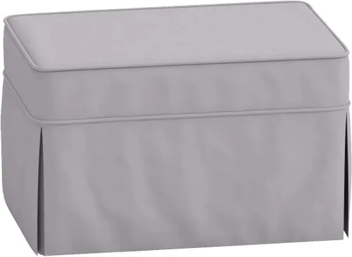 Vista 7 de La funda otomana de algodón de reemplazo. Se adapta a Pottery Barn PB Basic Ottoman. Funda para sofá de algodón denso (gris oscuro básico)