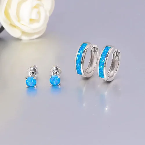 Vista 110 de CiNily Aretes Huggie de ópalo con bisagras, chapados en oro, hipoalergénicos, pequeños aretes de aro para mujeres, adolescentes, niñas, hombres