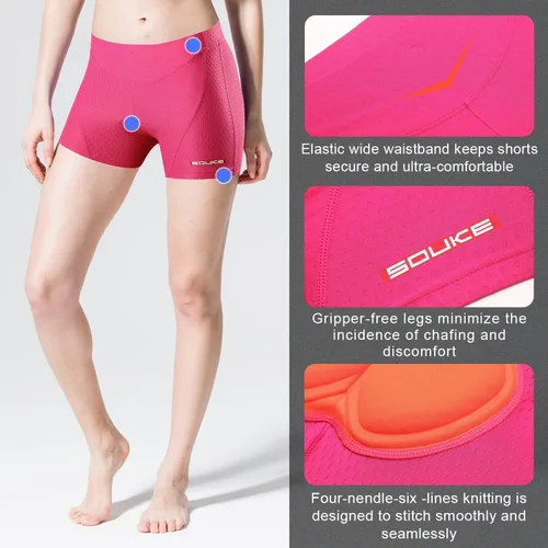 Vista 3 de Pantalones cortos de ciclismo para mujer, con relleno 3D, ropa para ciclismo